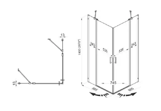 Душевой уголок Triton Тау Щ0000054036 90x90 см профиль чёрный стекло прозрачное
